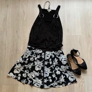 Black and White floral skirt